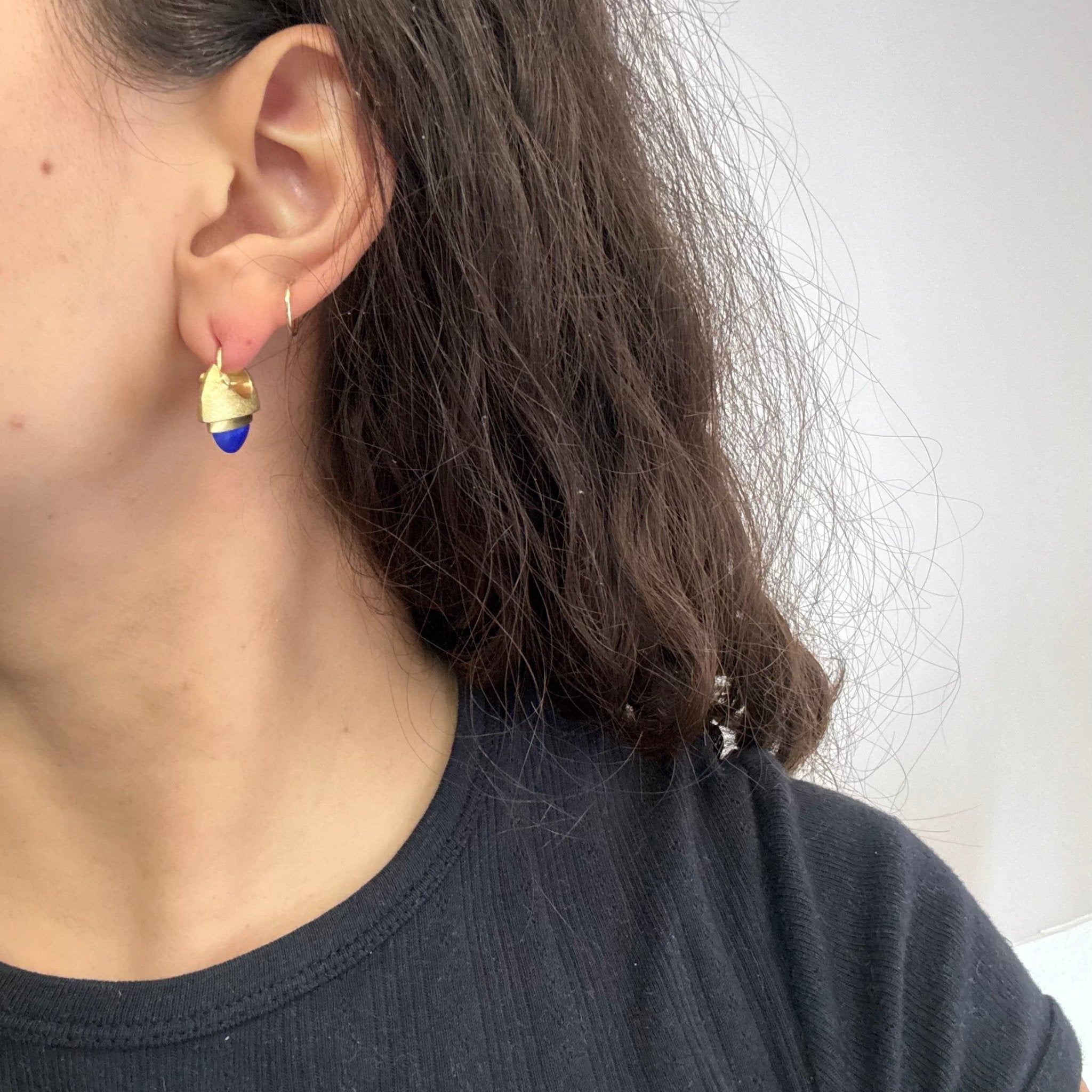 Vintage Lapis & Gold Earrings