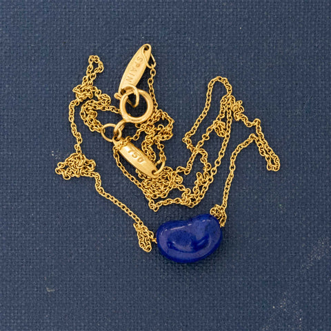 Vintage Lapis Lazuli Bean Pendant by Elsa Peretti for Tiffany & Co.