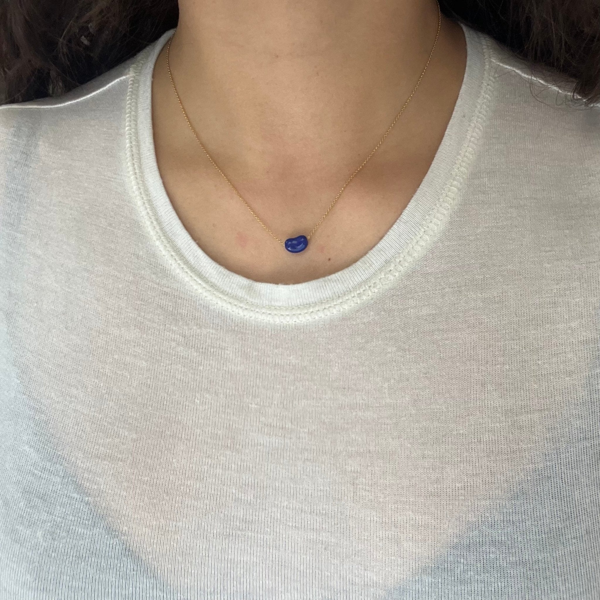 Vintage Lapis Lazuli Bean Pendant by Elsa Peretti for Tiffany & Co.