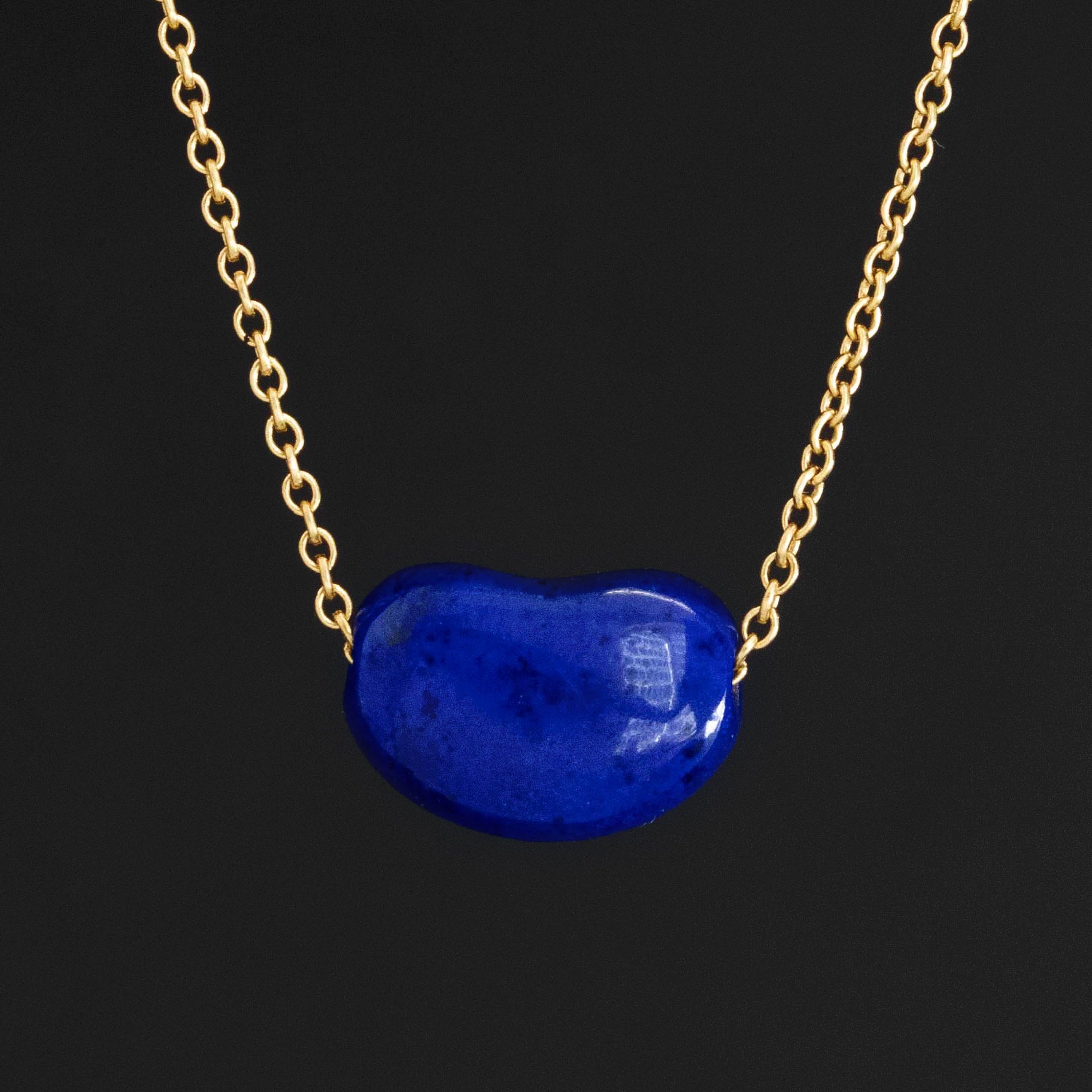 Vintage Lapis Lazuli Bean Pendant by Elsa Peretti for Tiffany & Co.