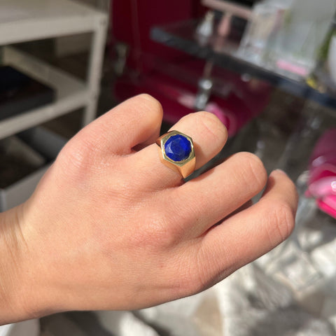 Vintage Lapis Lazuli Signet Ring by Elsa Peretti for Tiffany & Co.