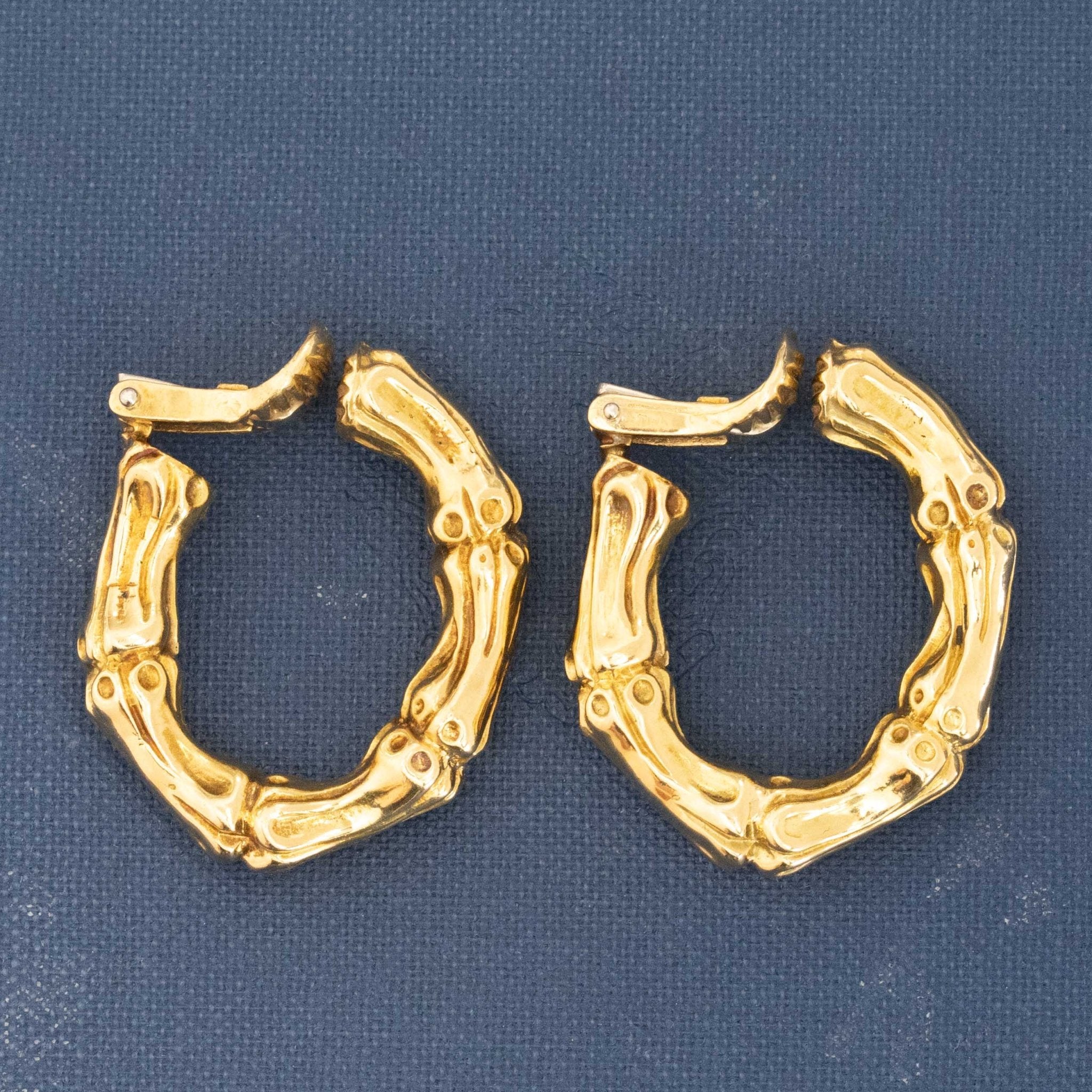 Vintage Large Bamboo Clip-On Earrings by Tiffany & Co.