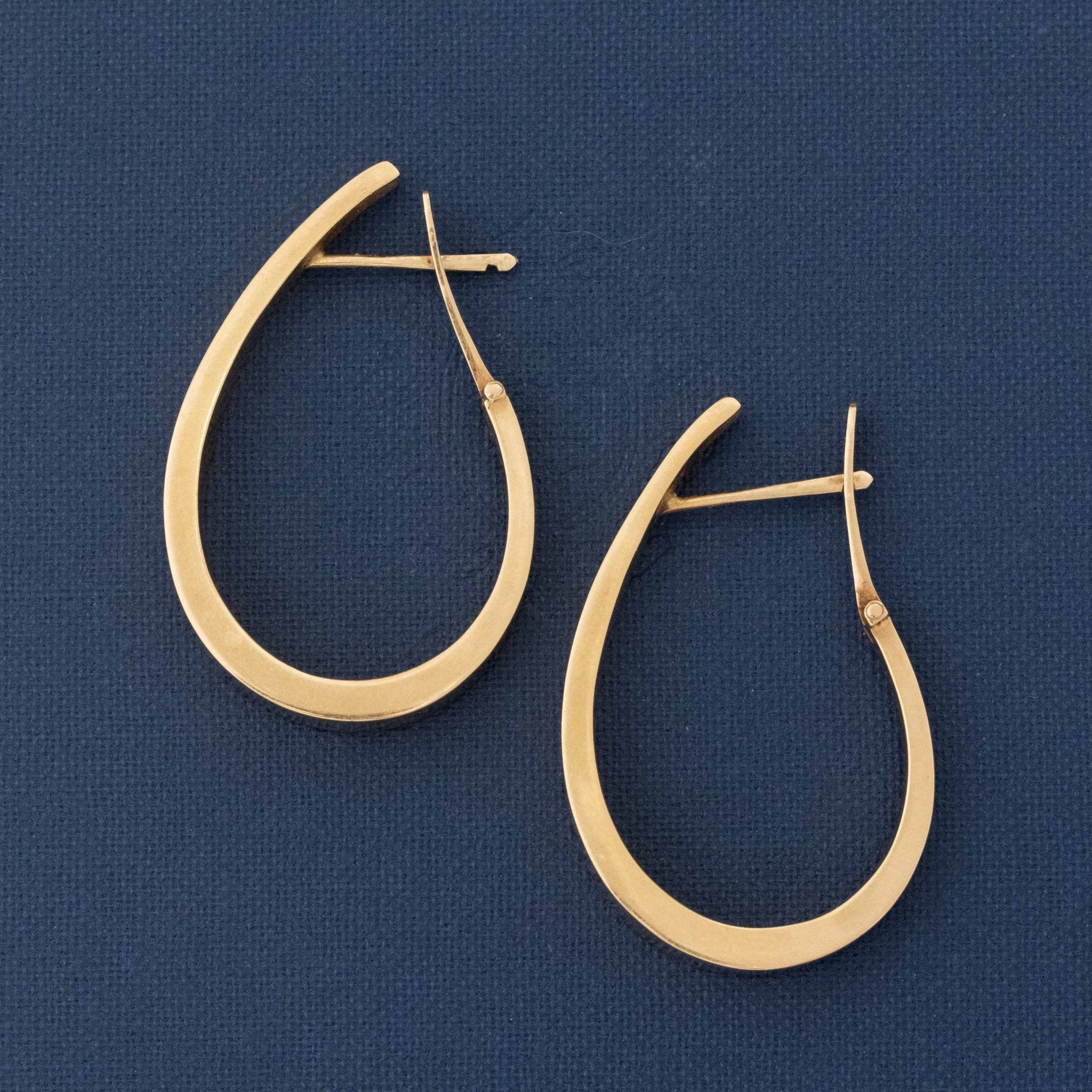 Vintage Large Teardrop Hoop Earrings