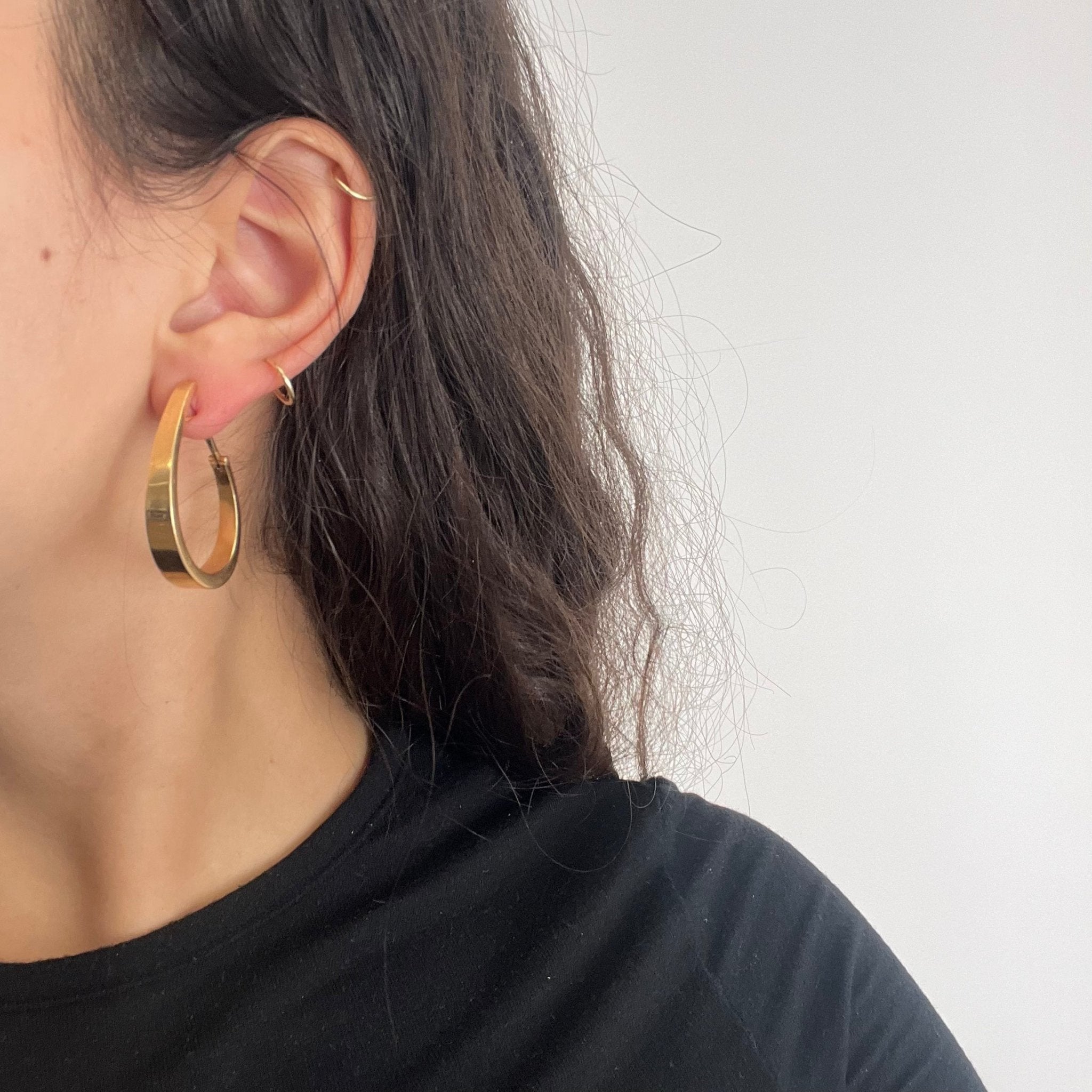 Vintage Large Teardrop Hoop Earrings