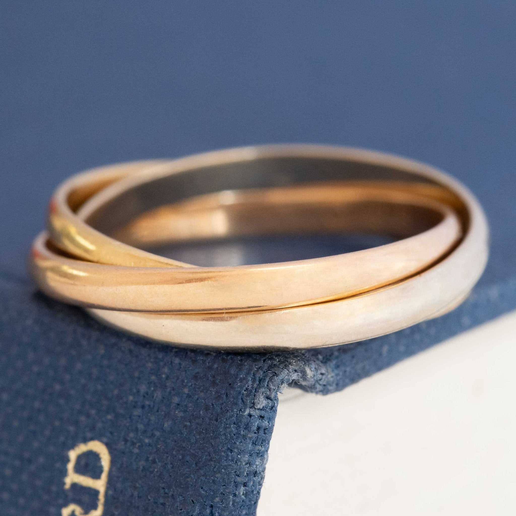Vintage Cartier Trinity Rolling Ring in rose, yellow, white gold
