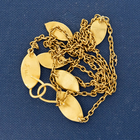 Vintage Leaf Drop Station Necklace