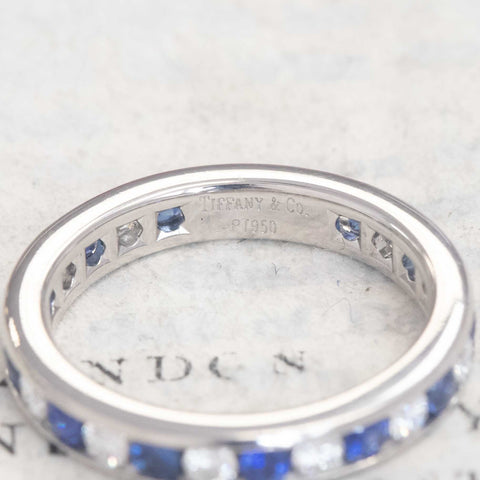 1.13ctw Vintage "Legacy"  Round Cut Diamond & Sapphire Eternity Band, by Tiffany & Co.