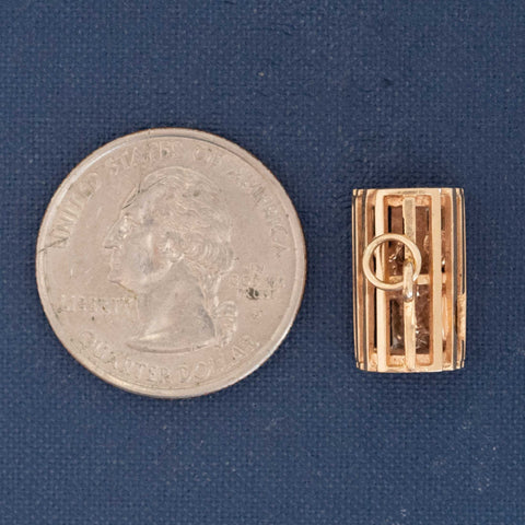 Vintage Lobster Cage Gold Charm