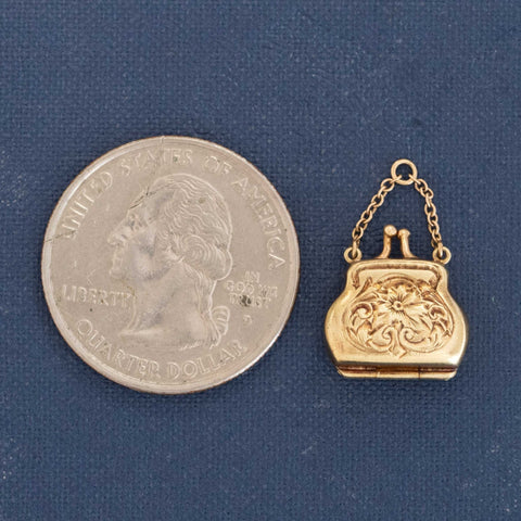Vintage Locket Coin Purse Charm