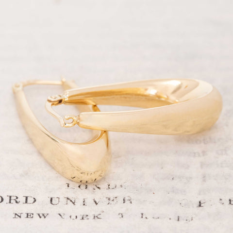Vintage Long Drop Hoop Earrings