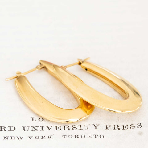 Vintage Long Drop Hoop Earrings