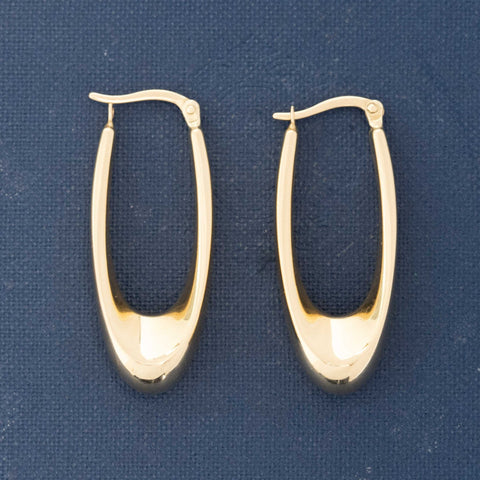 Vintage Long Drop Hoop Earrings