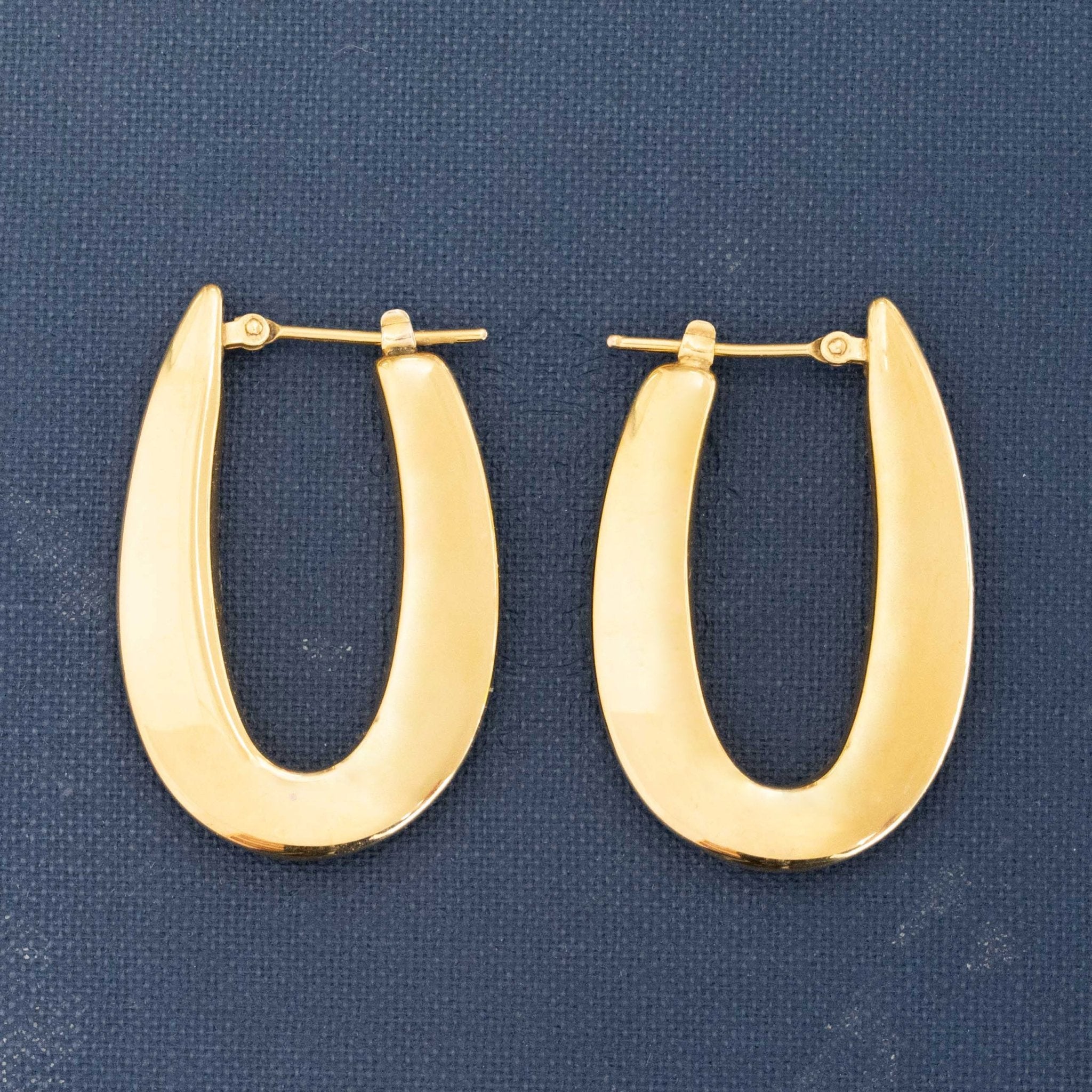 Vintage Long Drop Hoop Earrings