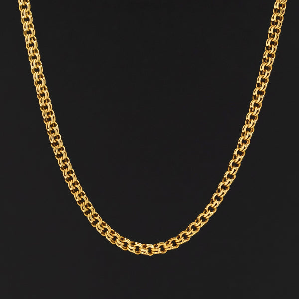 アクセサリー vintage Cartier Wave Link Chain YG750 #3 vintage-long-fancy-link-chain-