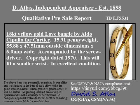 Vintage Love Bangle, by Aldo Cipullo for Cartier