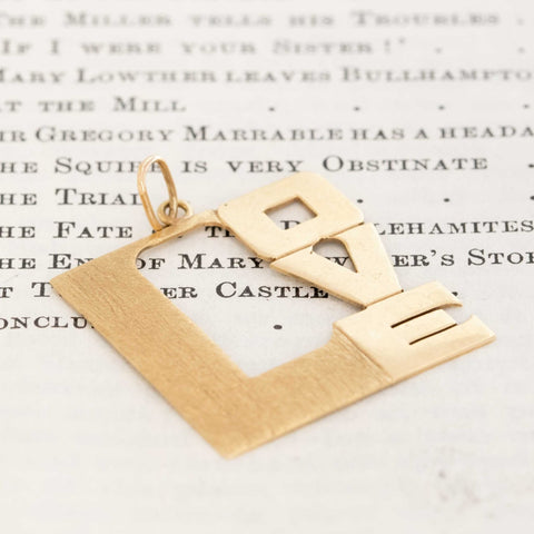 Vintage LOVE Block Letter Pendant