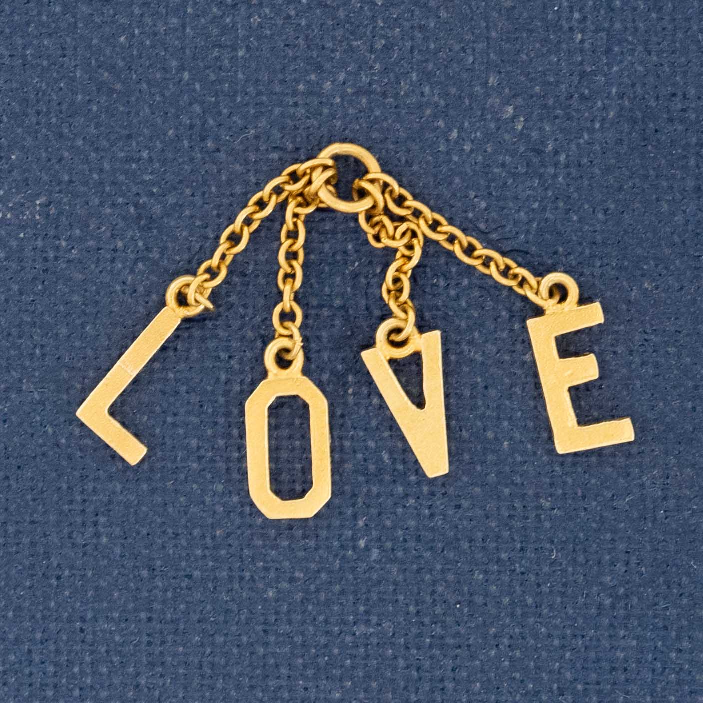 Vintage LOVE Dangling Chain Charm