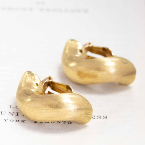 Vintage Macaroni Gold Ear Clips