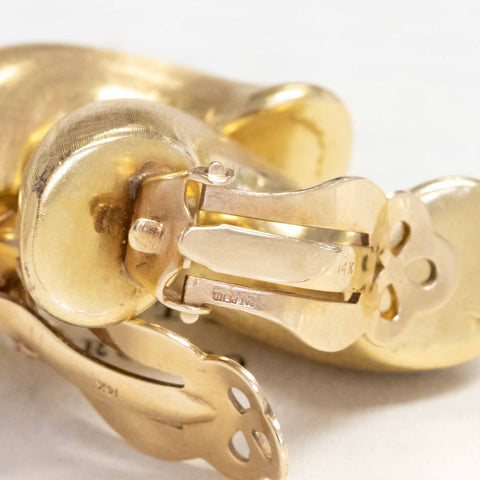 Vintage Macaroni Gold Ear Clips