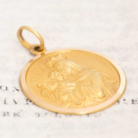 Vintage Madonna & Child Medallion