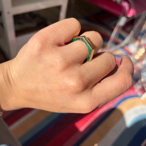 Vintage Malachite Hexagonal Band