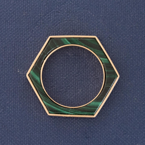 Vintage Malachite Hexagonal Band