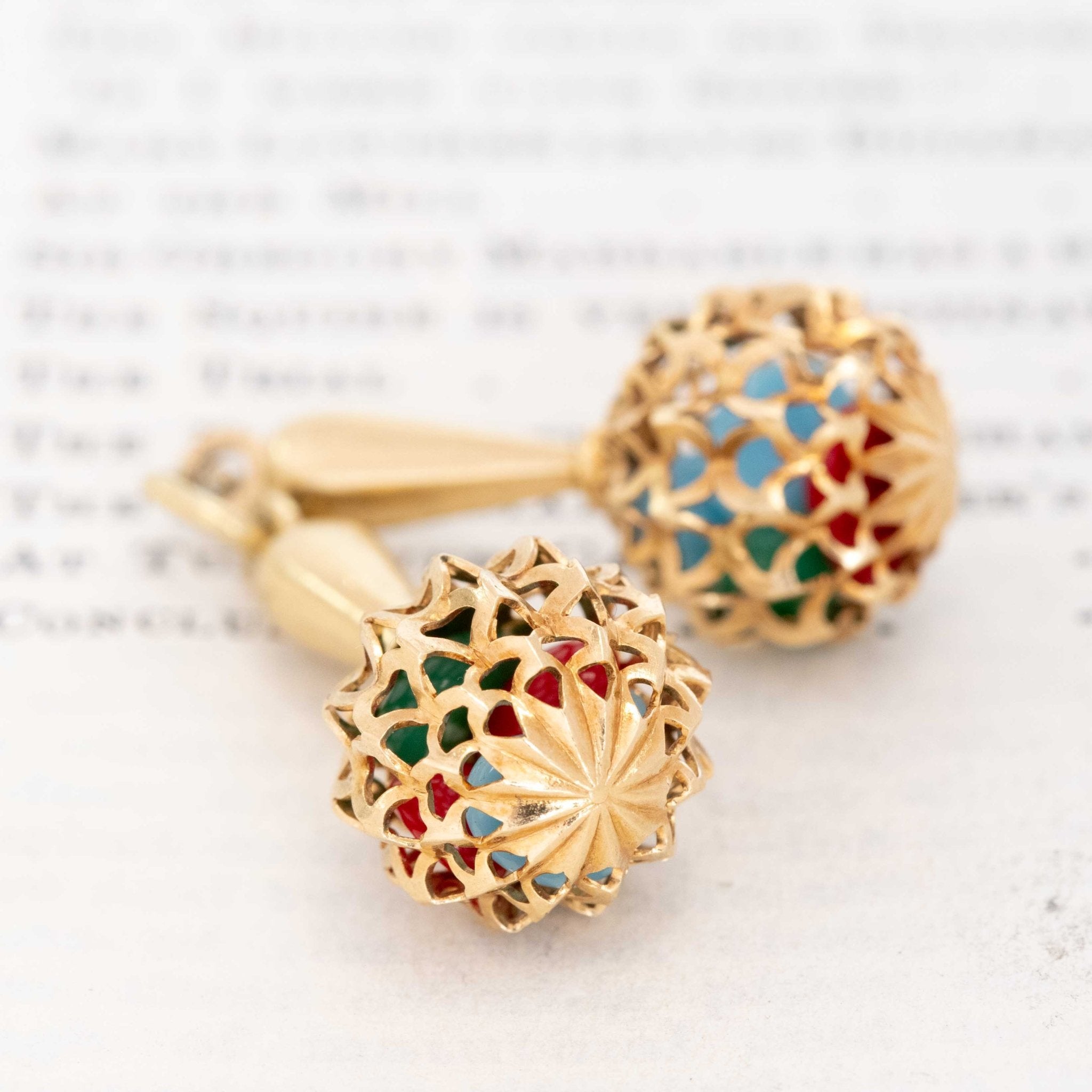 Vintage Maracas Charm, Italian