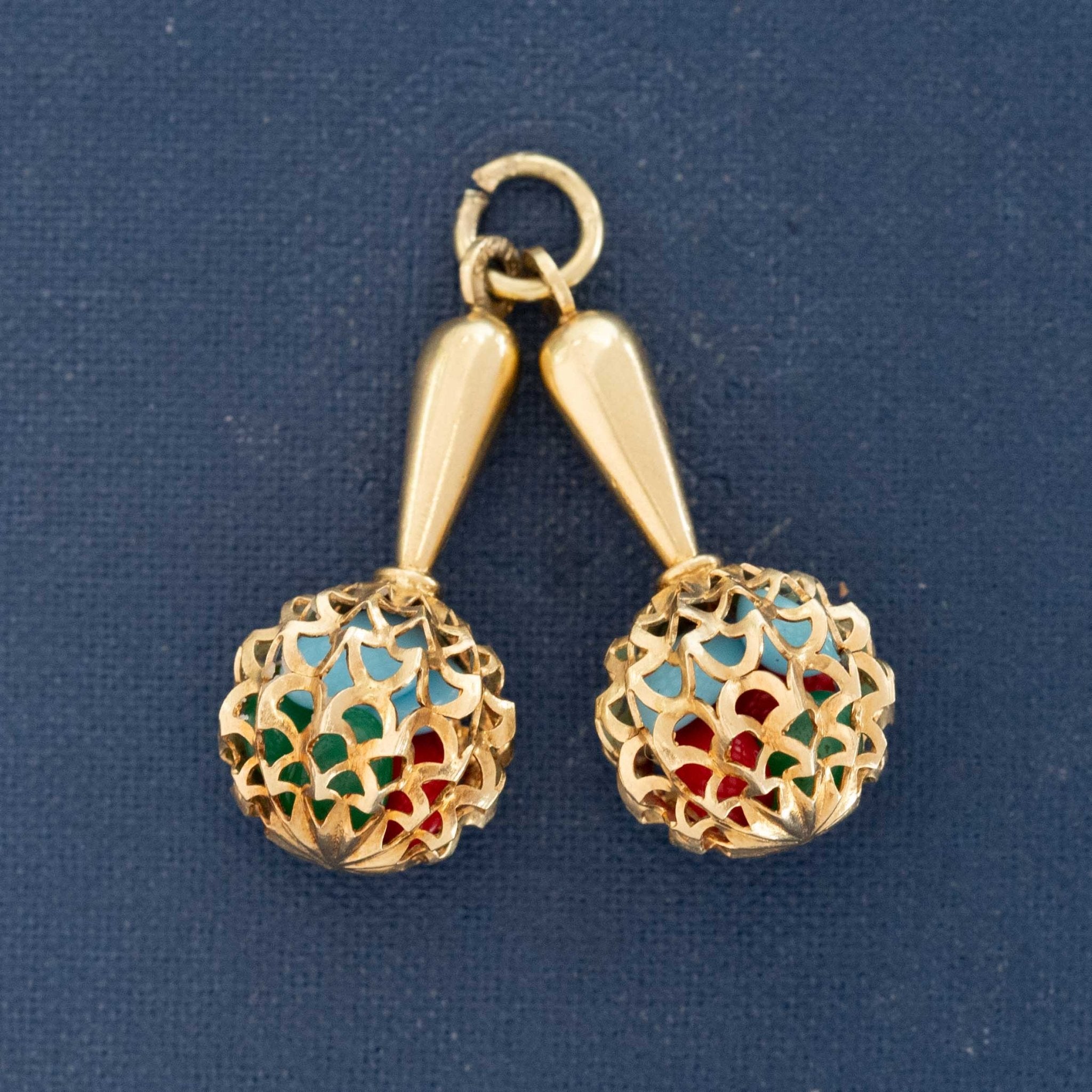 Vintage Maracas Charm, Italian
