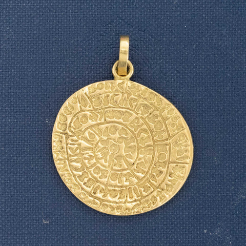Vintage Phaistos Disk Pendant