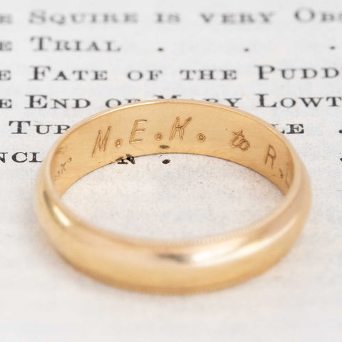 Vintage Milgrain Wedding Band, 5mm