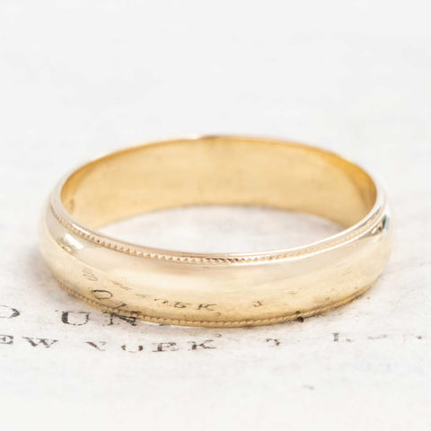 Vintage Milgrain Wedding Band