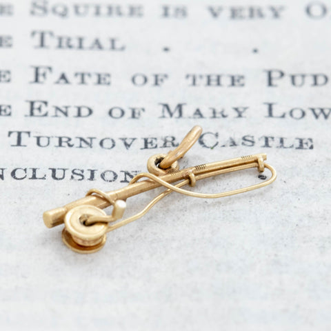 Vintage Miniature Fishing Pole Charm