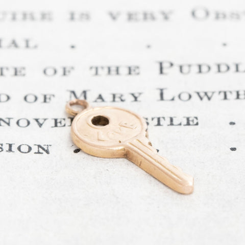 Vintage Miniature LOVE Key Charm
