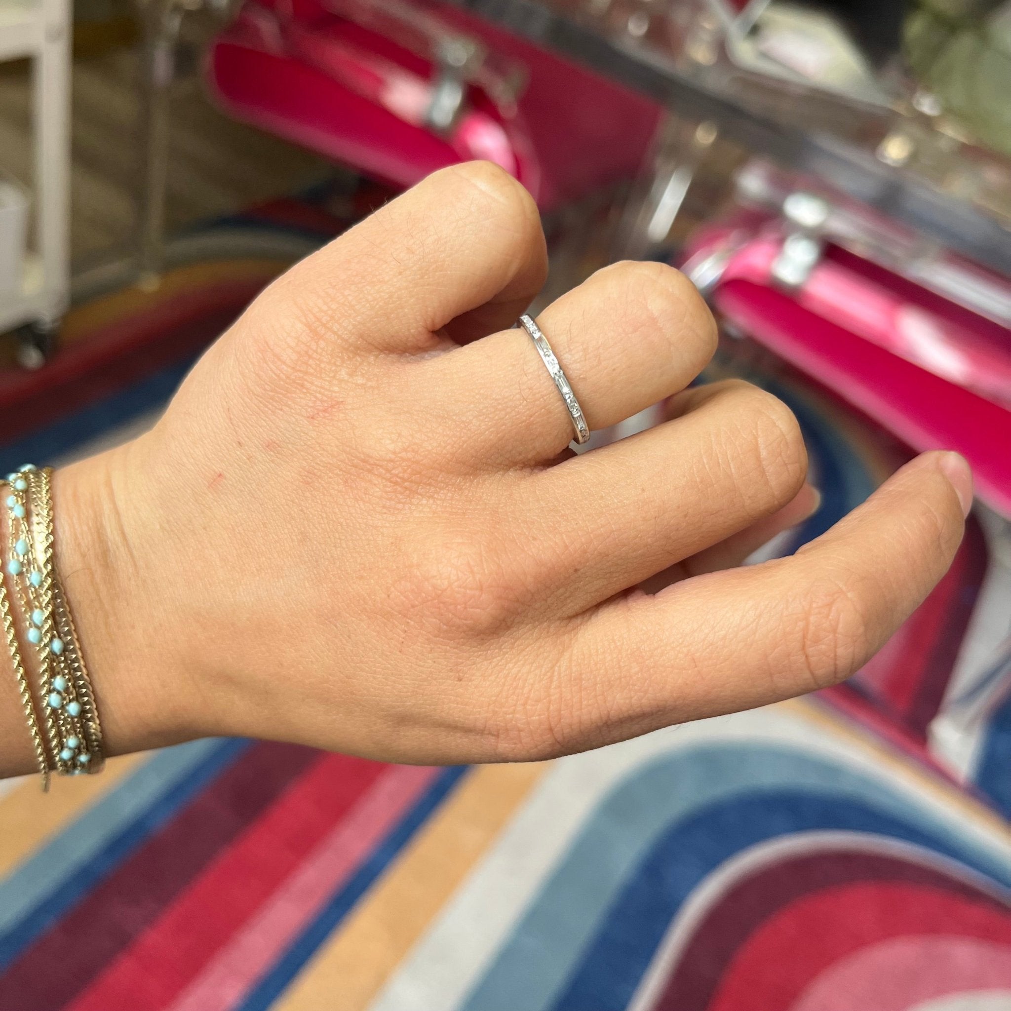 Vintage Mixed Cut Diamond Eternity Band