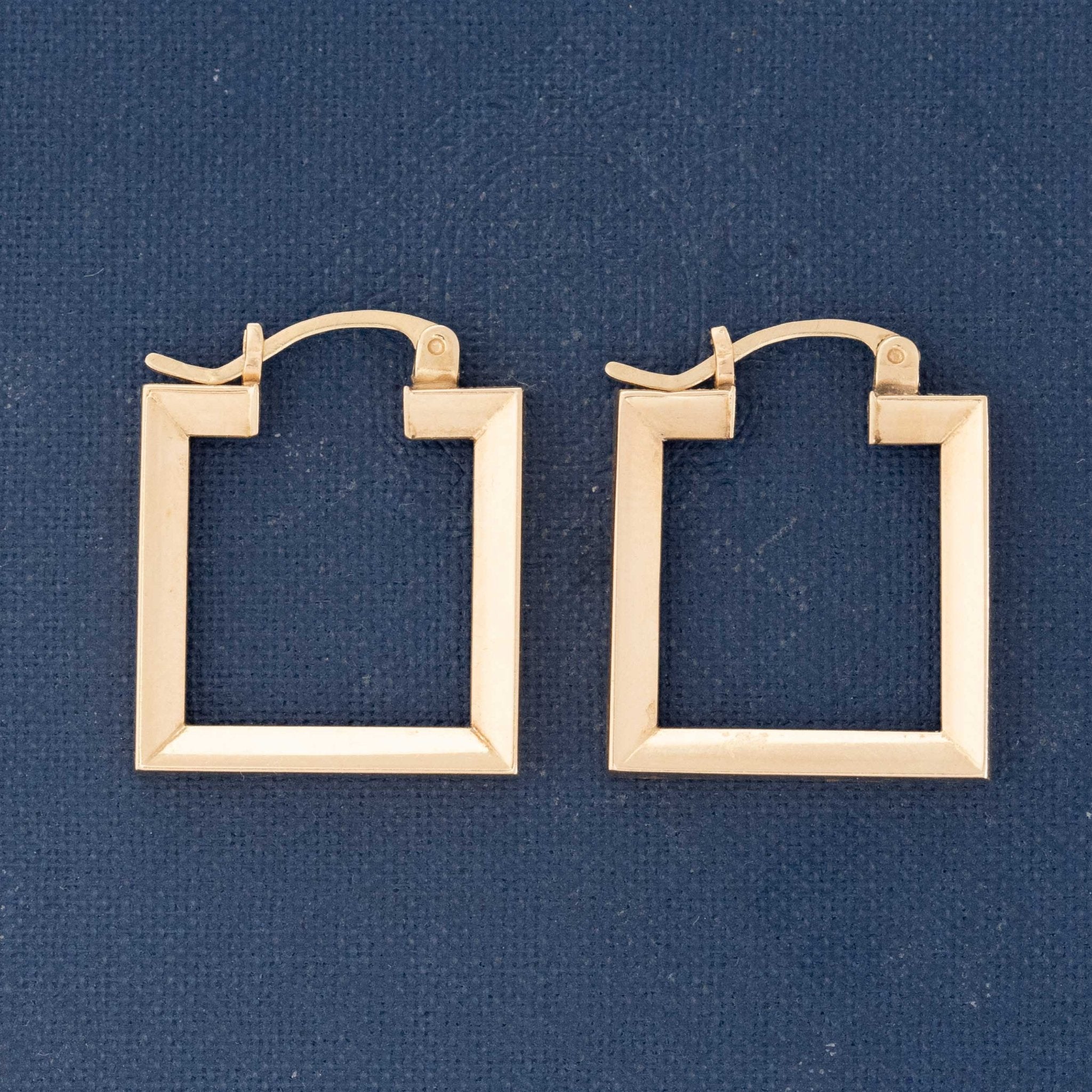 Vintage Mod Square Frame Hoop Earrings