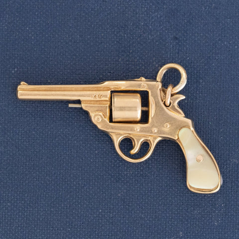 Vintage Mother of Pearl Revolver Pendant