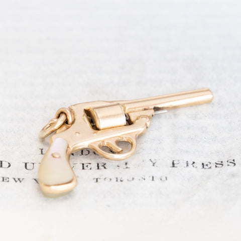 Vintage Mother of Pearl Revolver Pendant