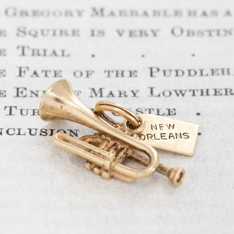 Vintage New Orleans Trumpet Charm