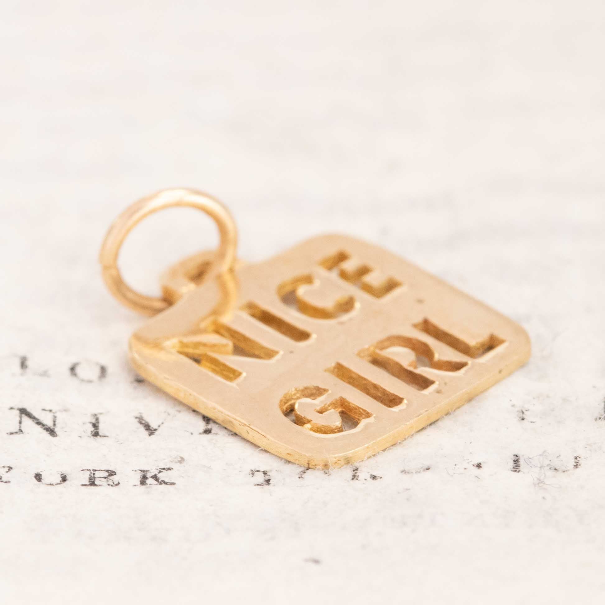 Vintage NICE GIRL Charm