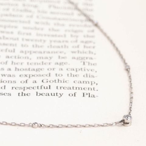 Vintage Old European Cut Diamond Station Necklace