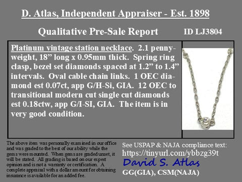 Vintage Old European Cut Diamond Station Necklace