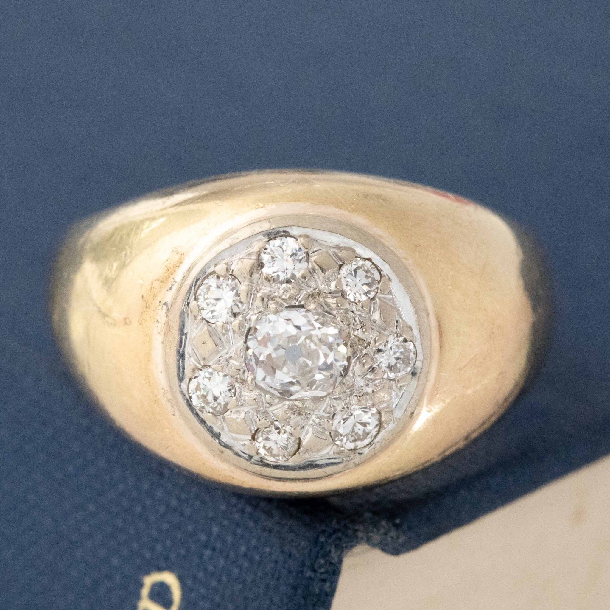 .48ctw Vintage Old Mine Cut Diamond Cluster Ring