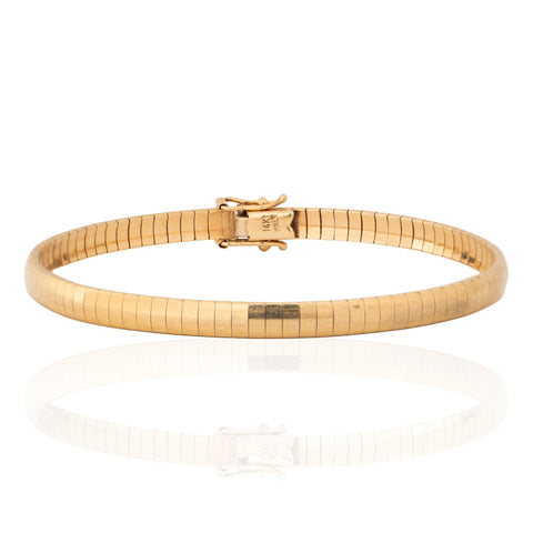 Vintage Italian omega link bracelet in 14kt yellow gold, 7 inches