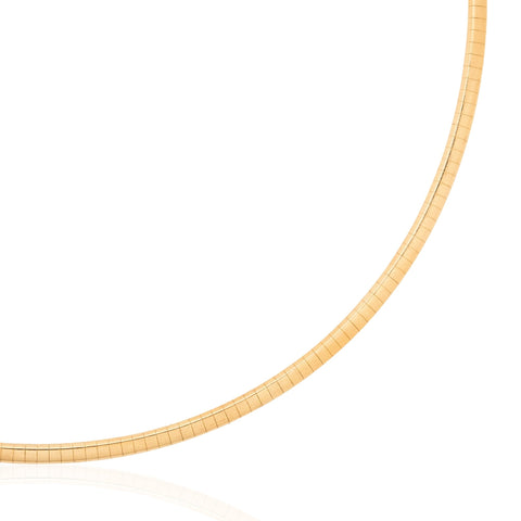 Vintage Italian omega necklace in 14kt yellow gold, 16 inches, 3mm wide