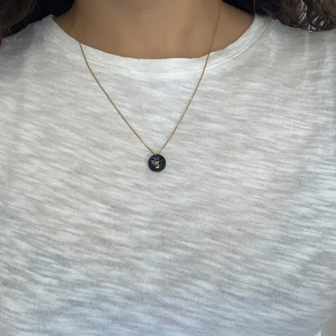 Vintage Onyx Button Pendant by Tiffany & Co.