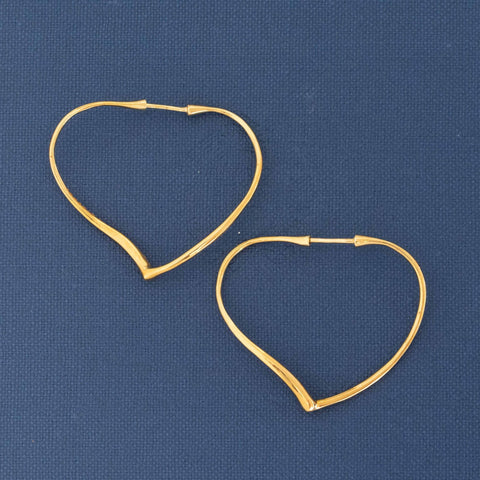 Vintage Open Heart Hoop Earrings by Elsa Peretti
