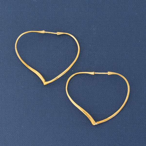 Vintage Open Heart Hoop Earrings by Elsa Peretti