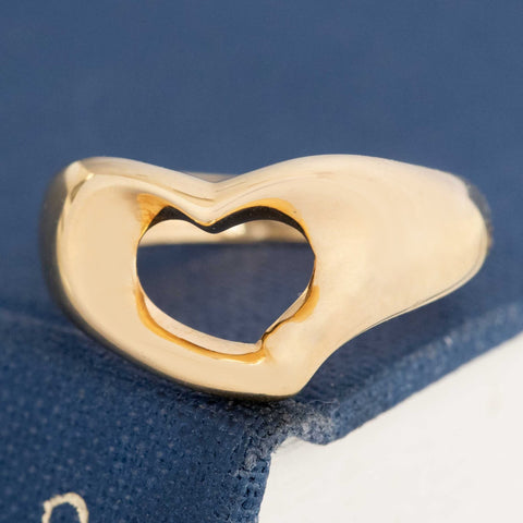 Vintage Open Heart Signet Ring, by Tiffany & Co.