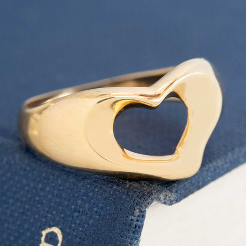 Vintage Open Heart Signet Ring, by Tiffany & Co.