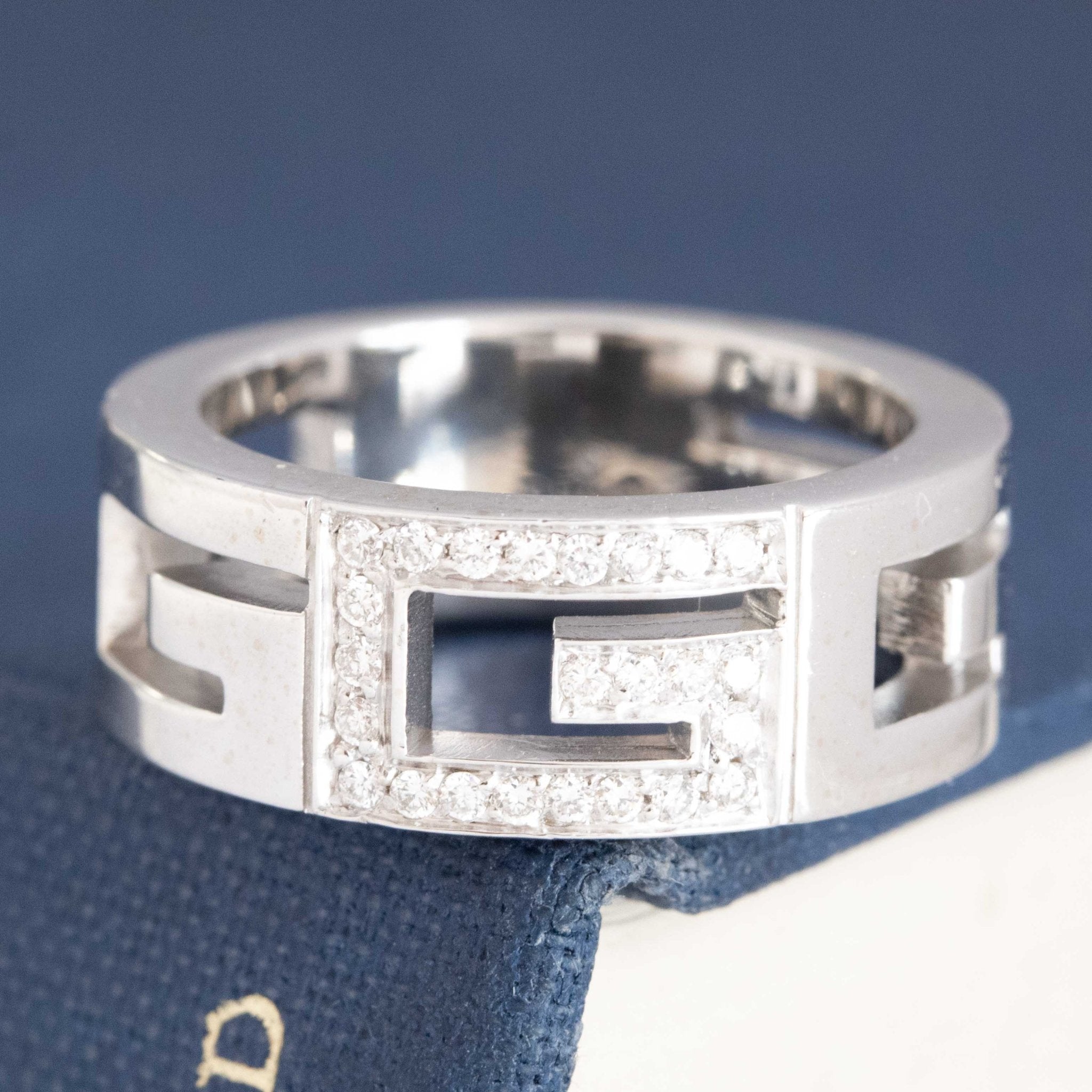 Vintage Open Work G Logo Diamond Band by Gucci